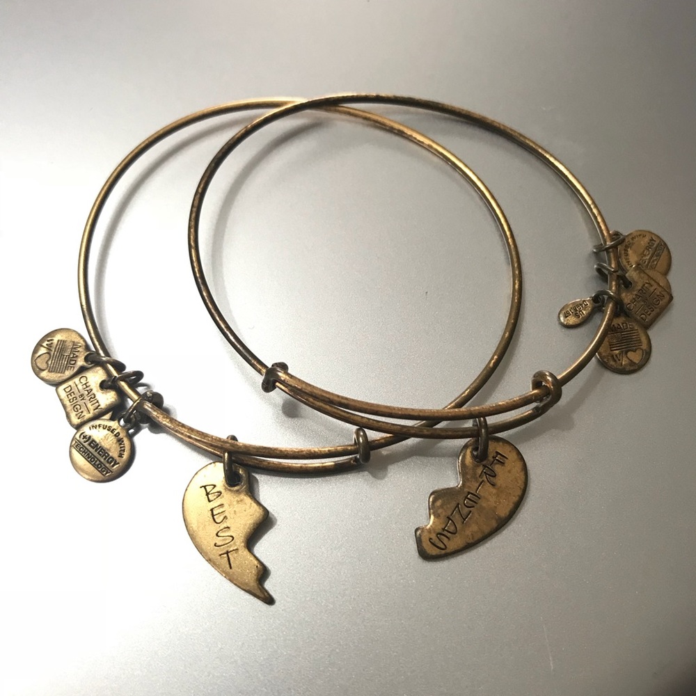 Alex and Ani Best friend pair of gold bracelets